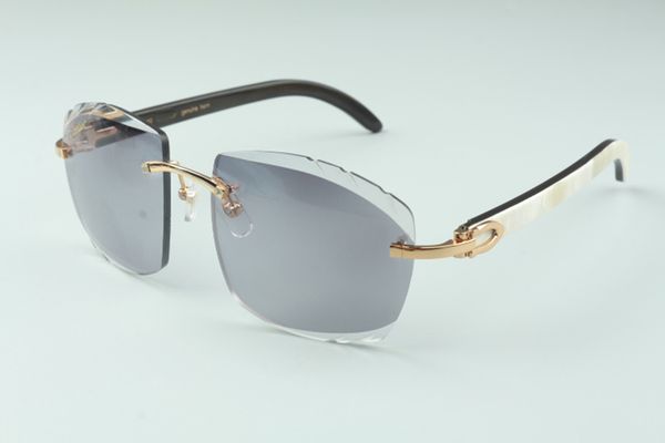 pchromic sticks, sunglasses direct lens sales 4189706-a cutting and black mixed white buffalo horn natural size: 58-18-135 m ubrr, White;black
